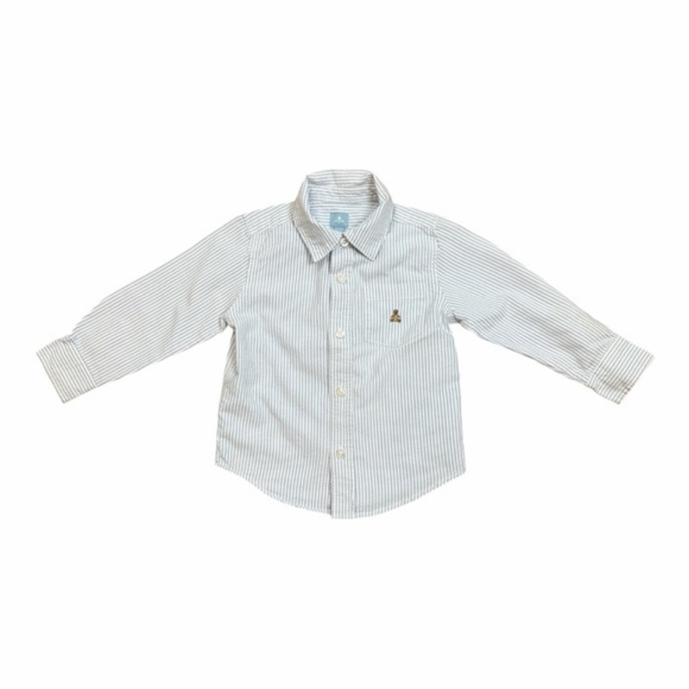 Baby Gap Oxford Shirt 3 Yrs Kids Boy's White Blue Striped Button Down Shirt